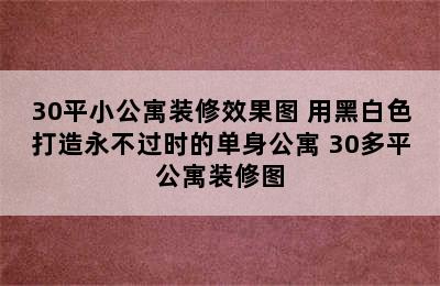 30平小公寓装修效果图 用黑白色打造永不过时的单身公寓 30多平公寓装修图